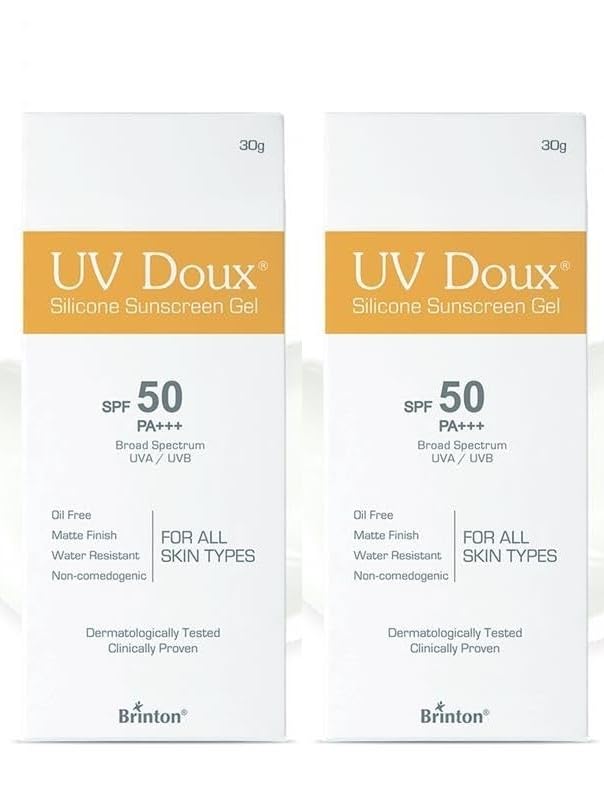 Brinton Uv Doux Sunscreen Gel Spf 50 Pa+++ | Broad Spectrum Uva & Uvb | No White Cast | BenzeneFree | DermatologistApproved | 