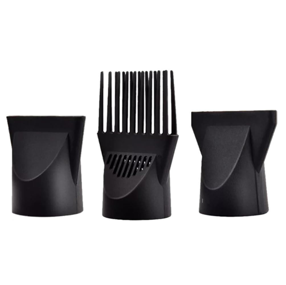 3Pcs Professional Plastic Hair Dryer Nozzle Diffuser Hair Dryer Nozzle Comb Attachment Concentrator Replacement Blow Flat Hairdr