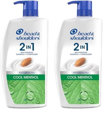 Head & Shoulders 2-In-1 Cool Menthol Anti Dandruff Shampoo + Conditioner For Women & Men, With Almond Milk (1 L) (Pack Of 2)
