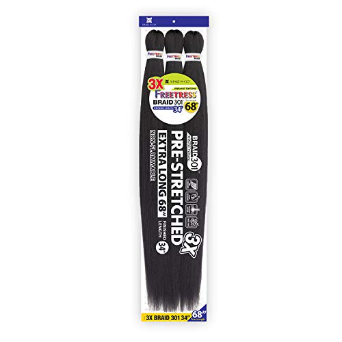 Freetress Synthetic Pre Stretched Braid - 3X BRAID 301 34'' (1 Jet Black)