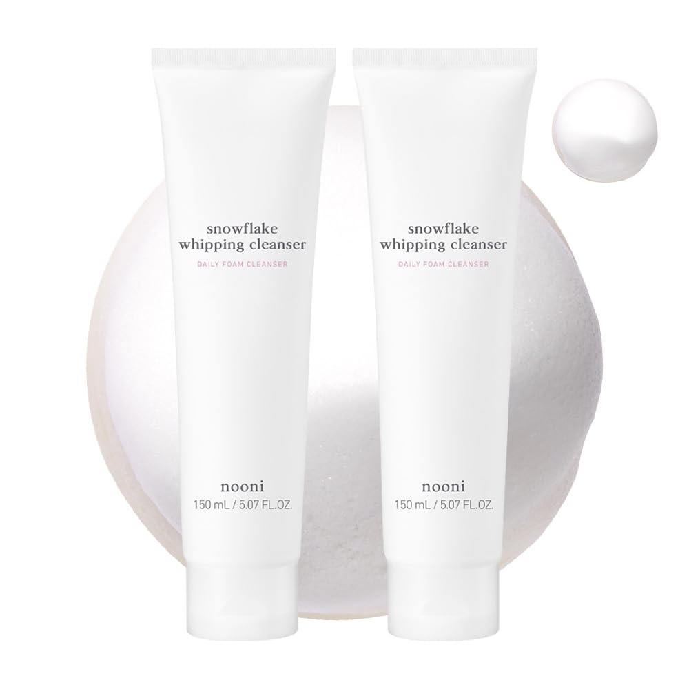 Nooni Korean Facial Cleanser - Snowflake Whipping Cleanser 2Ea Bundle | Korean Skin Care, Kbeauty, Glass Skin, Eggie Skin, Moist