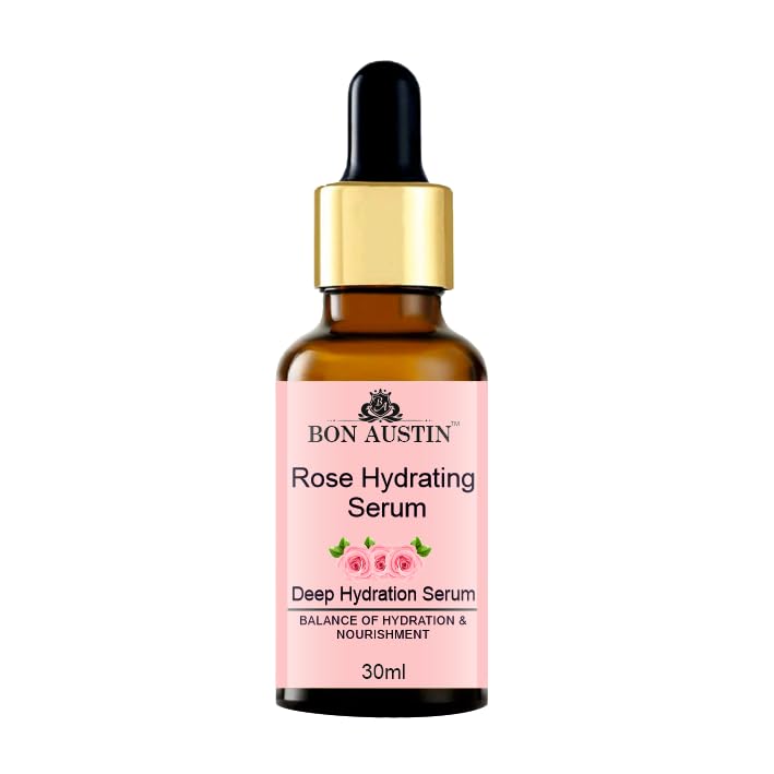 Bon Austin Natural Rose Hydrating Face Serum | For Repair, Blemishes, Toning & Bright Skin | Paraben Free | For Women & Men | 30