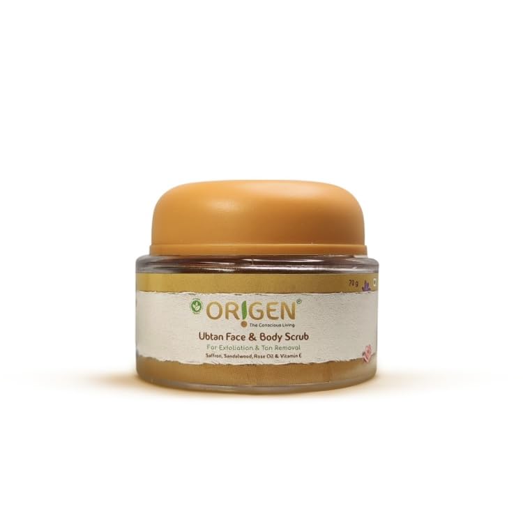 Origen Ubtan Body Scrub, Natural Exfoliating & Brightening Treatment For Smooth, Radiant Skin, 200G -70Gm (70Gm)