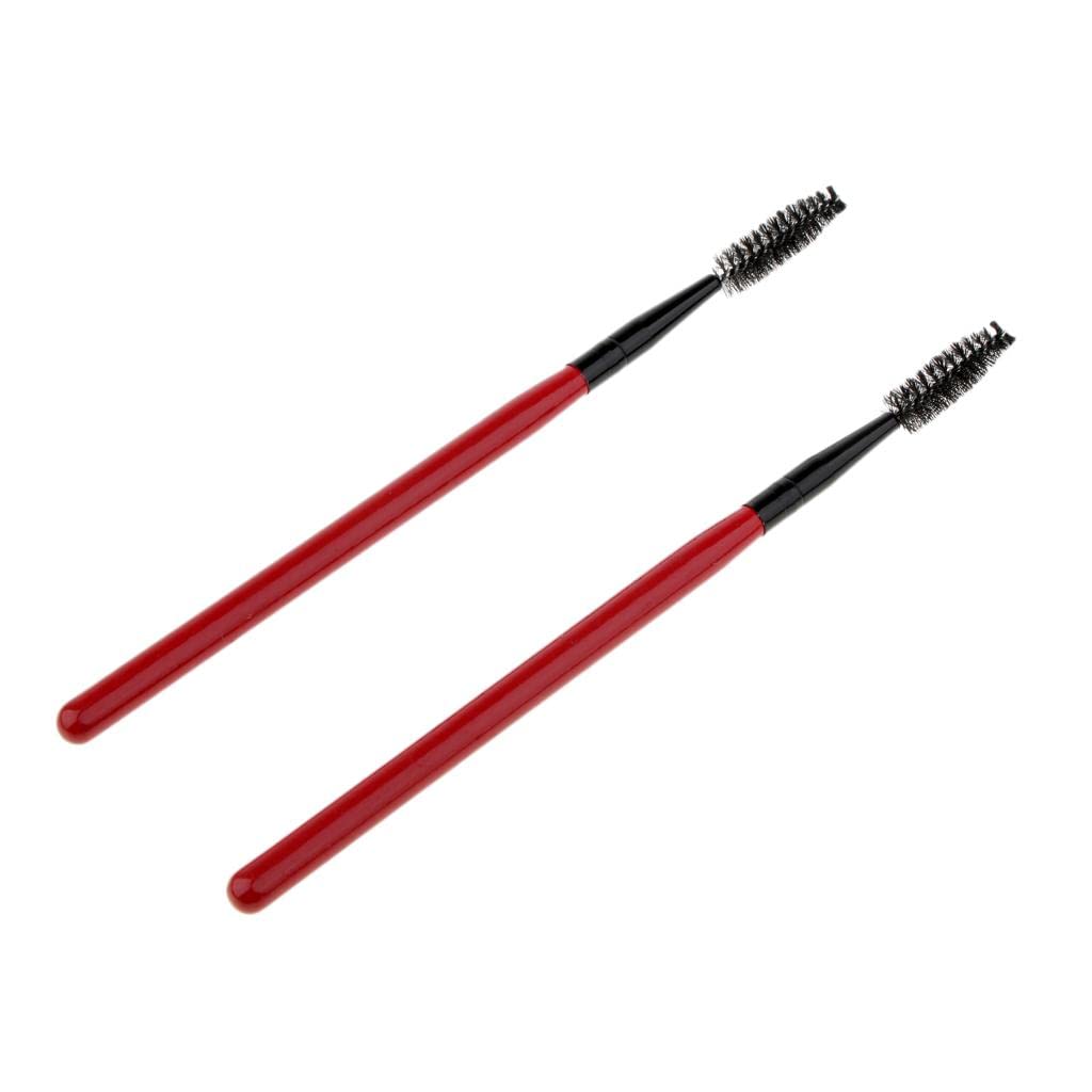 Enakshi 2Pcs Reusable Nylon Mascara Wands Makeup Eyelash Extension Brush Wood Handle Red|Health & Beauty | Makeup | Makeup Tools