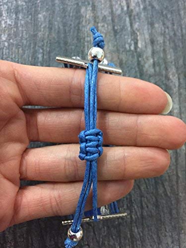 Cheer Bracelet- Cheerleading Charm Infinity Bracelet- Cheer Jewelry - Gift For Cheerleader, Cheer Team or Team (Blue/White)