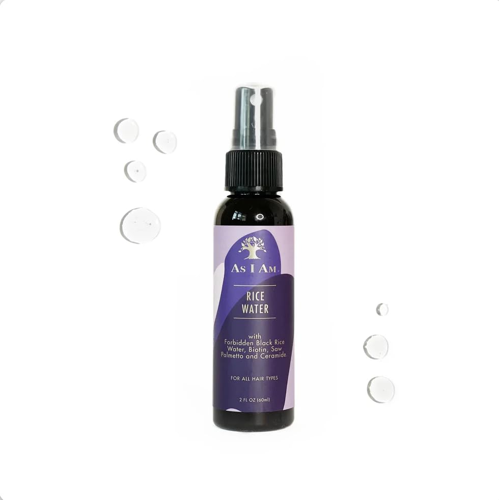 As I Am Hair Spray, Rice Water 2 Fl Oz - With Forbidden Black Rice, Saw Palmetto, Biotin.