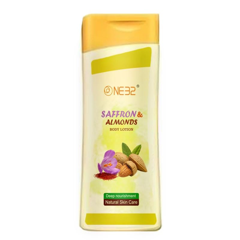 Ne32 Saffron Almond Body Lotion, Fairness Body Lotion For Men & Women | Chemical Free Moisturizes Skin Lotion (200Ml)