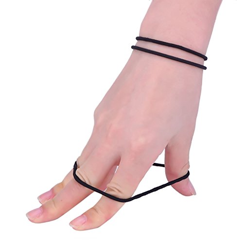 TecUnite 200 Pieces No-metal Hair Elastics Bulk Rubber Bands Hair Ties Ponytail Holders Hair Bands for Women(Black)