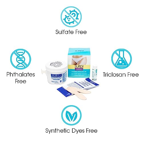 Surgi Wax Brazilian Hard Wax Waxing Kit For Private Parts, 4 Ounce Boxes (Pack Of 3)