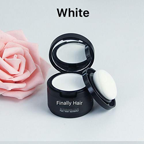 Finally Hair Powder Hair Loss Concealer, Hairline Creator, Eye Brow Enhancer, Beard Filler (Pure White, Unscented)