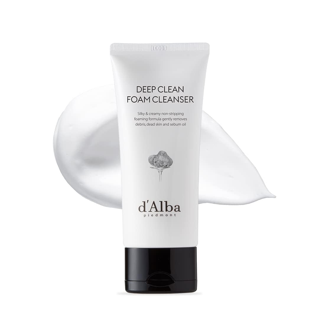 Dalba Italian White Truffle Deep Foam Cleanser, Vegan Skincare, Gentle Foam Cleanser With White Truffles For All Skin Types, Saf