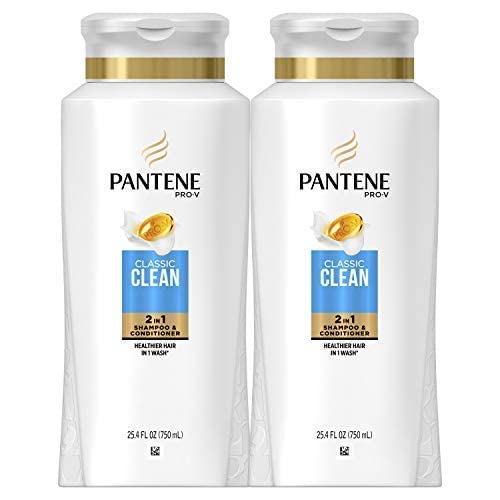 Pantene, Shampoo and Conditioner 2 in 1, Pro-V Classic Clean, 25.4 Fl Oz, Pack of 2