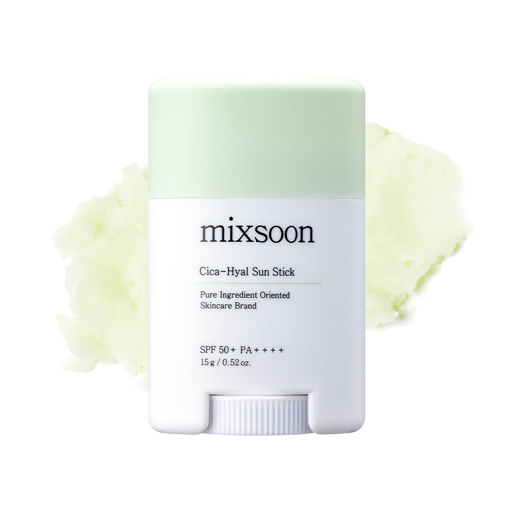 mixsoon CicaHyal Sunstick SPF 50+ PA++++, Calming and Moisturizing UV Protection Sunscreen Stick, Soothes & Protects with Cica 