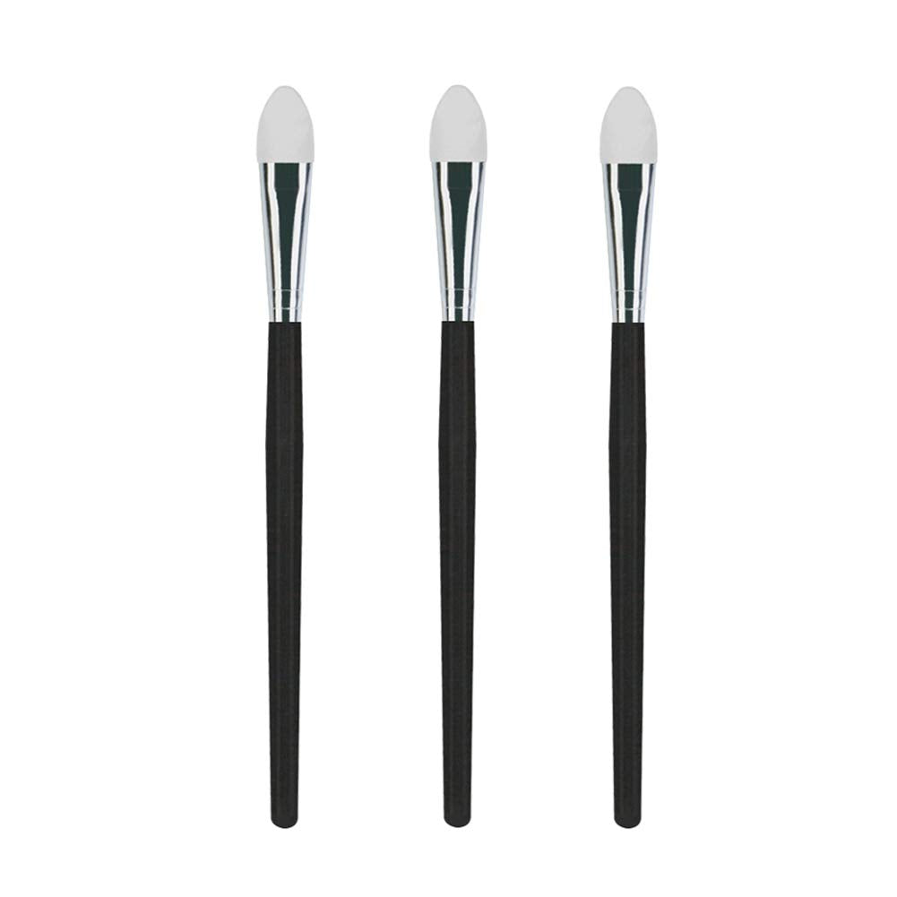 LORMAY 3 Pcs Silicone Eyeshadow and Lip Mask Makeup Brushes. Professional Tools for Applying Cream or Liquid Eye Shadows and Lip