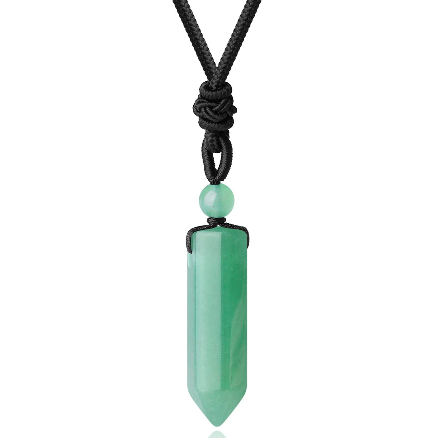 XIANNVXI Crystal Necklace for Men Women Adjustable Rope Hexagonal Point Healing Crystal Natural Stone Pendant Necklaces Gemstone