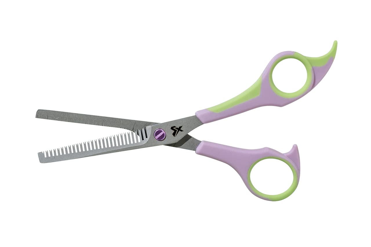 Cricket Style Xpress Know It All 30T Thinner Shears Hair Cutting Scissors with Sharp, Durable, Micro Serrated Teeth, Lavender