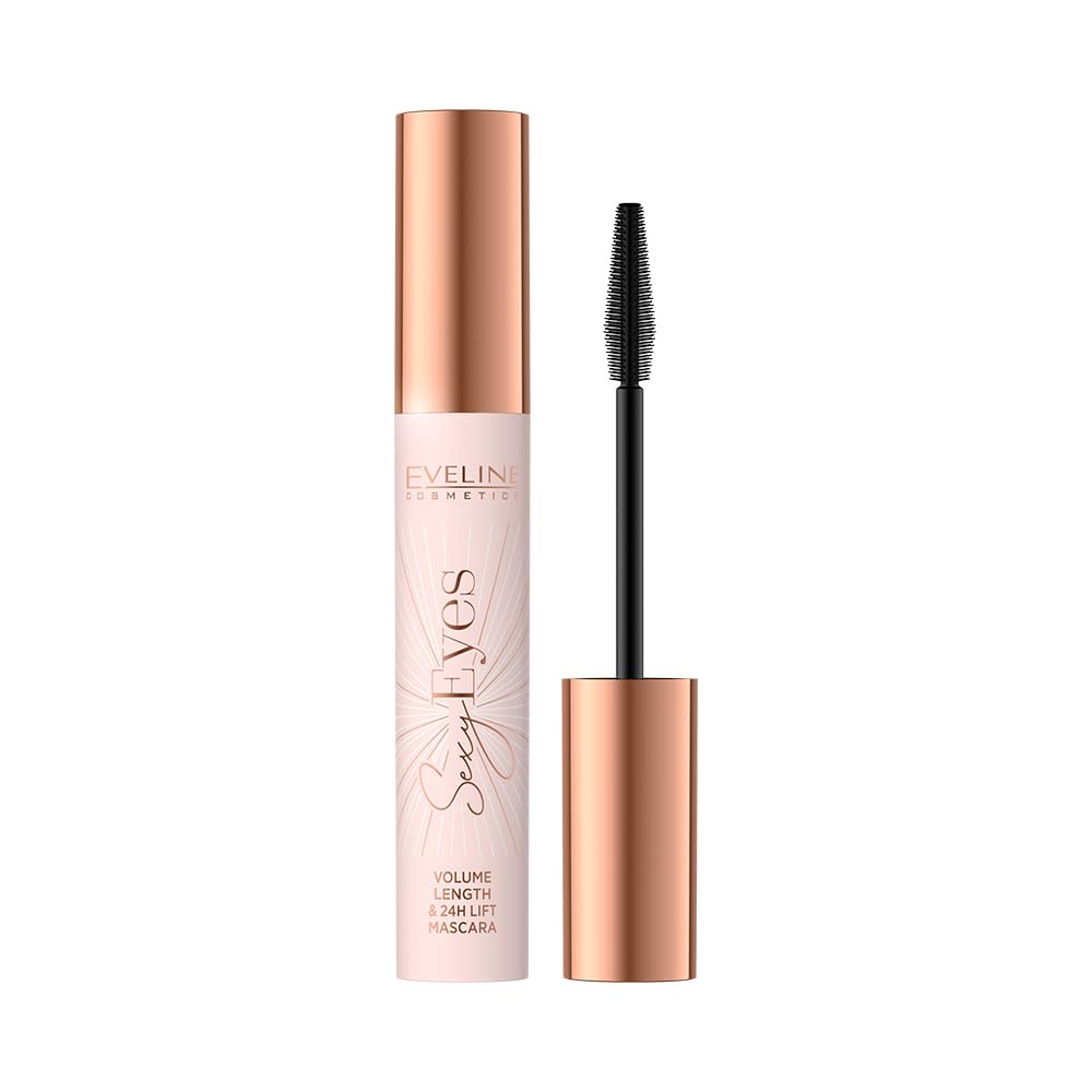 Eveline Cosmetics Sexy Eyes Mascara  Black, 7 Ml | Volumizing, Lengthening, SmudgeProof Formula For Bold, Defined Lashes