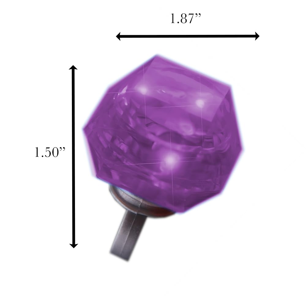 Blinkee Huge Gem Ring Purple Diamond for Parties, Fundraisers, and Special Occasions