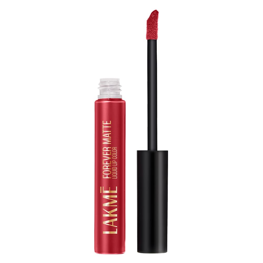 Lakm Forever Matte Liquid Lip Colour, Long-Lasting Liquid Lipstick, Lightweight & Transferproof, Smudgeproof - Red Velvet, 5.6Ml