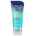 Clean & Clear Oil-Free Deep Action Exfoliating Facial Scrub, Cooling Daily Face Wash With Exfoliating Beads For Smooth Skin, Cle