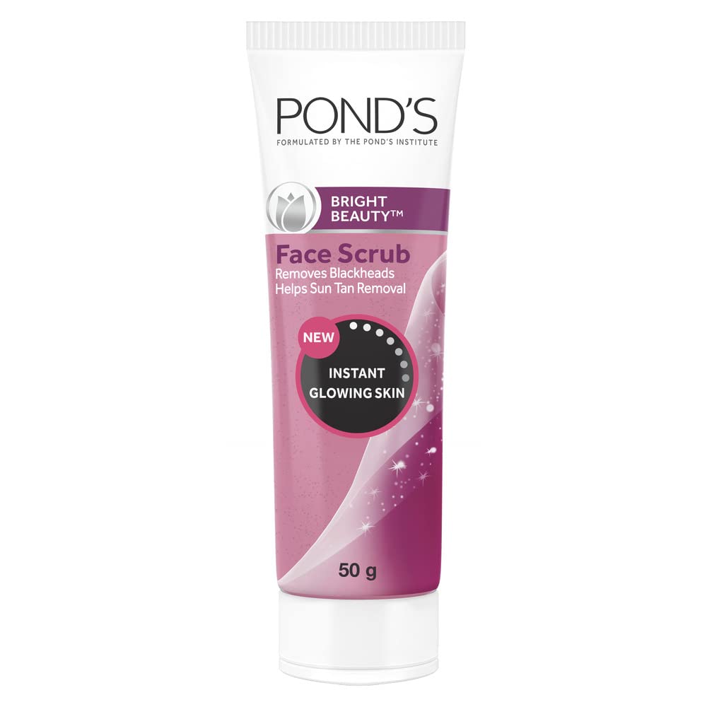 PondS Bright Beauty Face Scrub, Deep Clean But Mild On Skin, Exfoliate, Remove Blackheads & Sun Tan, Gel Scrub, Bright Glowing 