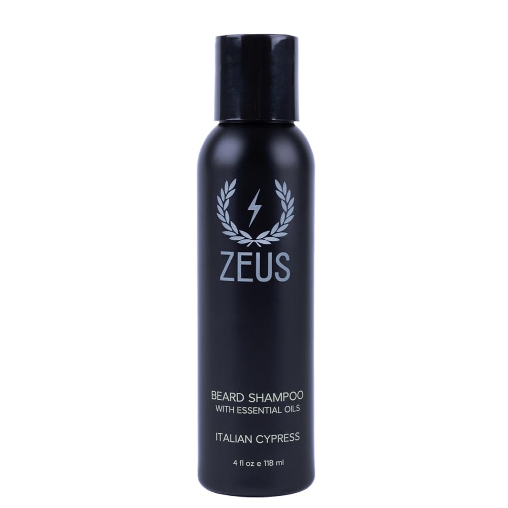 Zeus Italian Cypress Beard Shampoo Wash With Essential Oils For Men (4 Oz) Made In Usa