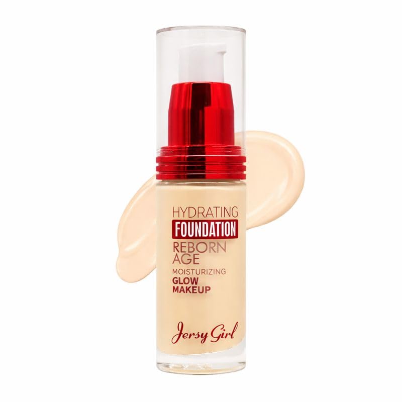 Jersy Girl Hydrating Foundation  Reborn Age Moisturizing Glow Makeup | Lightweight, Dewy Finish, LongLasting Coverage, Hydrati