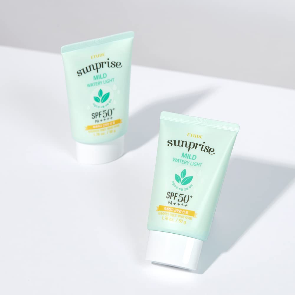 Etude Sunprise Mild Weightless Watery Light Texture Spf50+/Pa+++ 1.7 Fl. Oz (50Ml) (21Ad)  Light Moisturizing Sunblock For Sensi