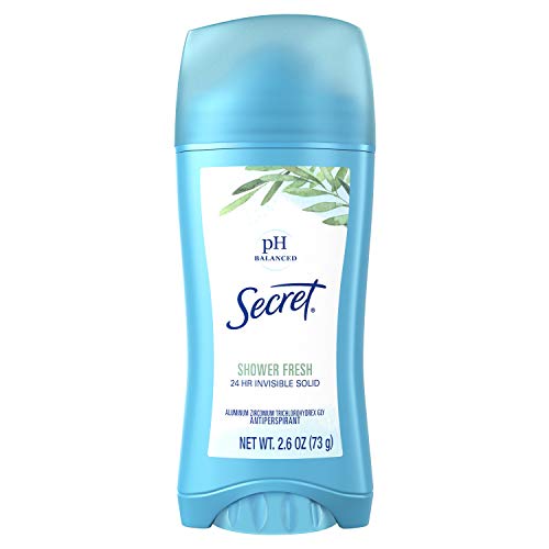 Secret Antiperspirant Deodorant Women, Shower Fresh Scent, Invisible Solid 2.6 Oz (Pack Of 6)