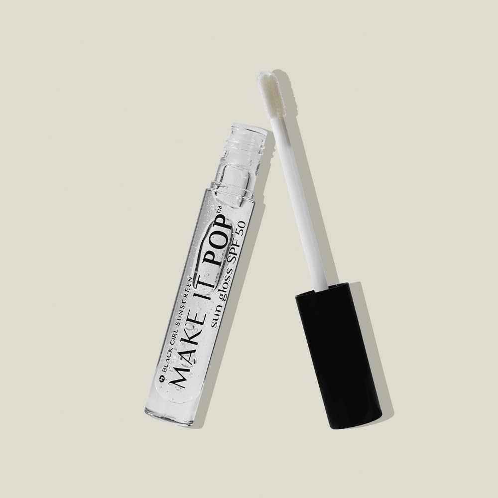 Black Girl Sunscreen - Make It Pop Sungloss - Revolutionary Sun Protection And Gloss In One - Spf 50 (Clear Skyes)