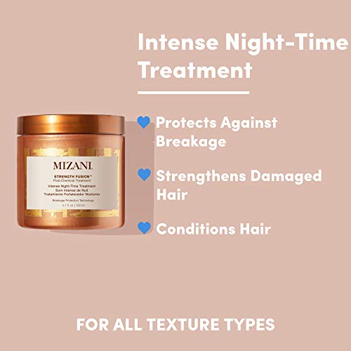 Mizani Strength Fusion Intense Night-Time Treatment | Deeply Nourishing Hair Mask | with Shea Butter | for Curly Hair | 5.1 Fl O