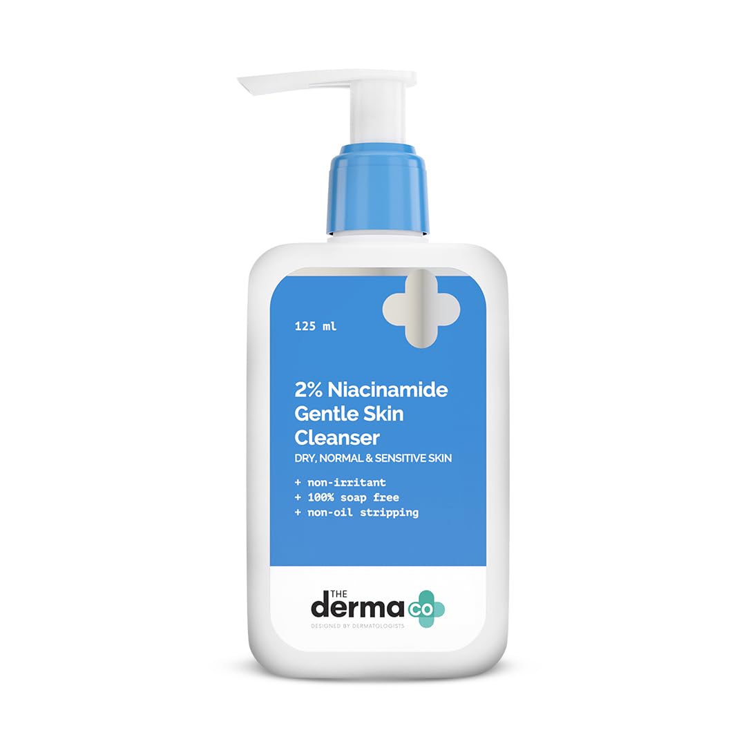 The Derma Co 2% Niacinamide Gentle Face Cleanser for Sensitive, Dry & Normal Skin | Gently Cleanses Makeup, Dirt & Impurities | 