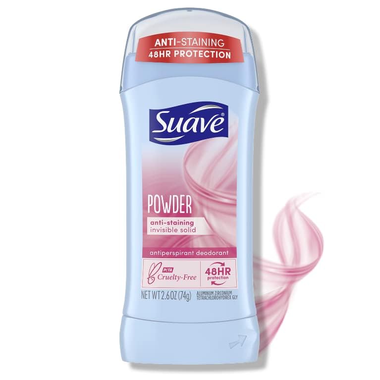 Suave Invisible Solid Baby Powder For Women, 2.6 oz