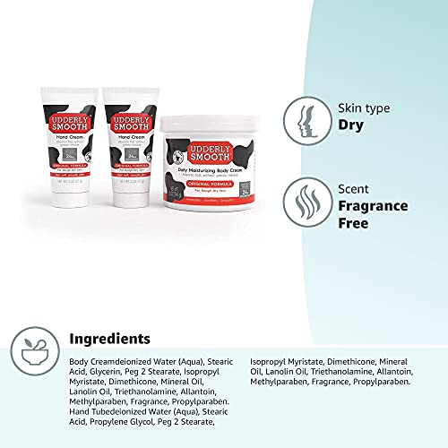 Udderly Smooth Nongreasy Hand And Body Moisturizer Cream Bundle 1 Kit, 3 Count
