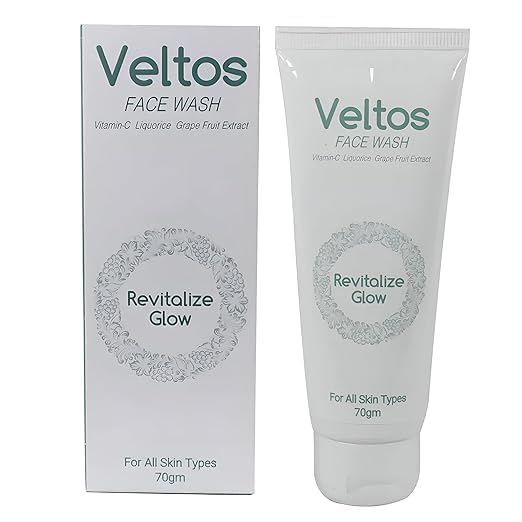 Veltos Face Wash, Revitalize Glow, Vitamin C And Grape Fruit Extract, For All Skin Types, 70Gm (Pack Of 2)