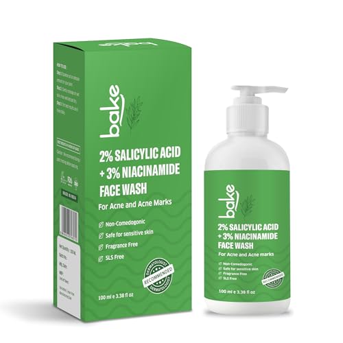 Bake 2% Salicylic Acid & 3% Niacinamide Face Wash For Oily Acne Prone Skin | Treats Active Acne & Fades Acne Marks & Dark Spots 