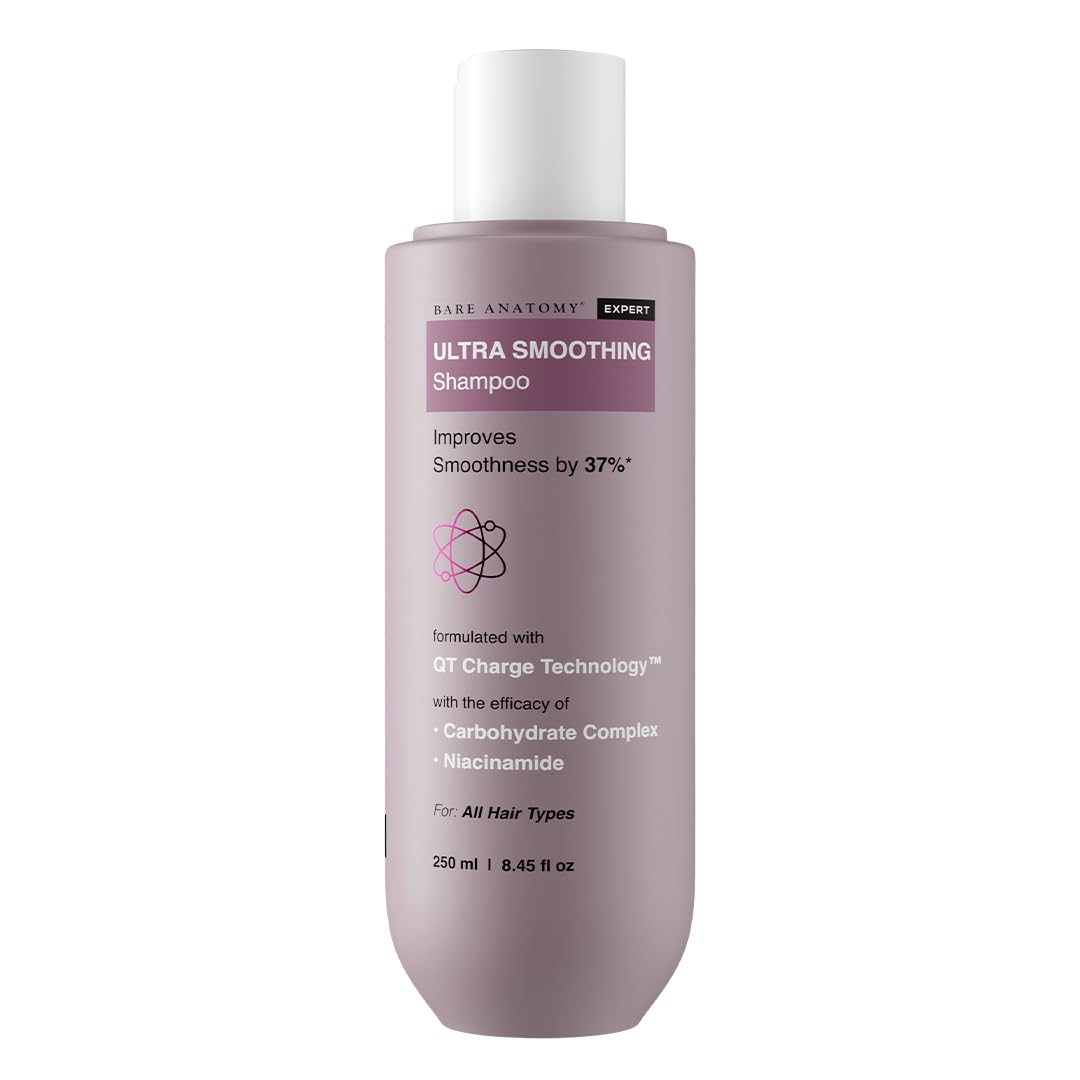 Bare Anatomy Ultra Smoothing Hair Shampoo | Restores Smoothing & Texture by 27% | Dry & Frizzy Hair | Paraben & Sulfate Free | F