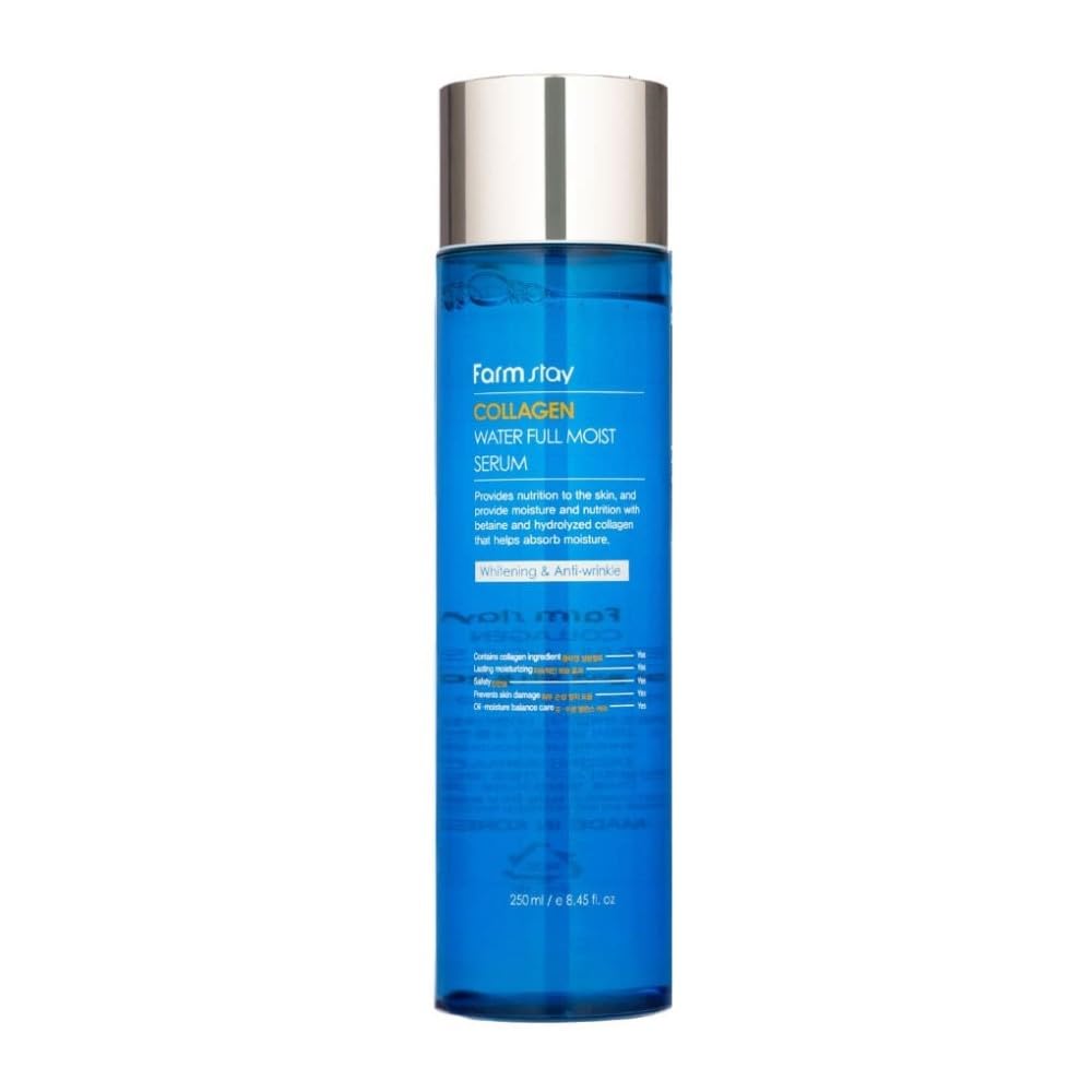 Farmstay Collagen Water Full Moist Serum 8.45 Fl. Oz/ 250Ml | Moisturizing Serum With Hydrolyzed Collagen For Hydration And Elas