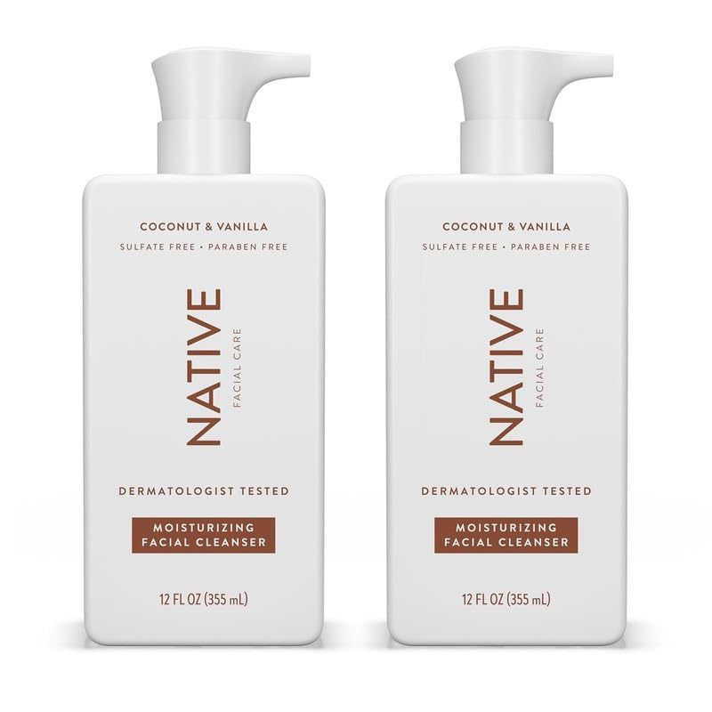 Native Moisturizing Face Wash, Spa Day Every Day Facial Cleanser (2 Pack) | Daily Face Cleaner for Radiant and Bright Skin, Coco