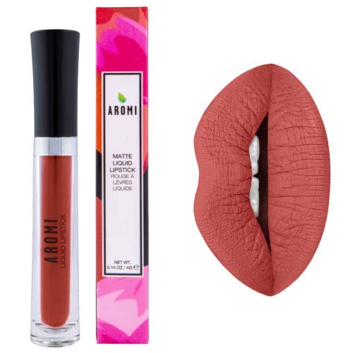Aromi Ginger Spice Matte Liquid Lipstick | Nutmeg, Terra Cotta Lip Color, Vegan & Cruelty-Free Beauty, Burnt Orange, Long-Lastin