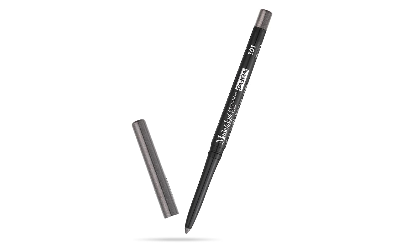 Pupa Milano Creamy Retractable Eyeliner - 101 Stone Grey - 0.012 Oz - Smudge-Free, Long-Lasting Color for Waterline or Lid