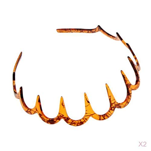 Bnf 2X Resuable Material Wave Hair Band Comb Headband With Deep Teeth Hair Accessory Brown Clothing Shoes & Accessories | Womens