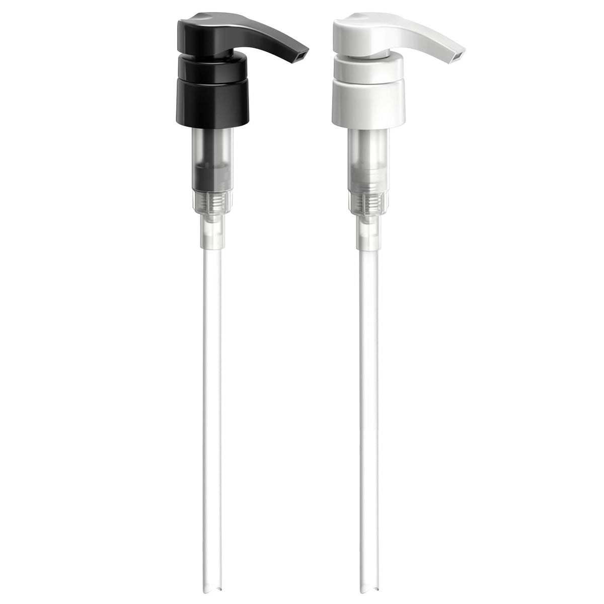 Bar5F Universal Pumps For Shampoo, Conditioner, Gel, Body Wash, Etc, For 1 Liter/33.8 Ounce/1000Ml Bottles, Set Of 2, Black & Wh