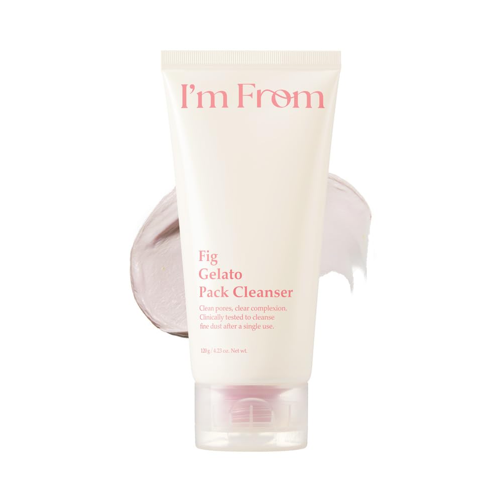 Im From Fig Gelato Pack Cleanser, Pore Clay Mask, Mud, Pore Cleansing & Gentle Exfoliation, CreamtoFoam WashOff Pack Cleanser