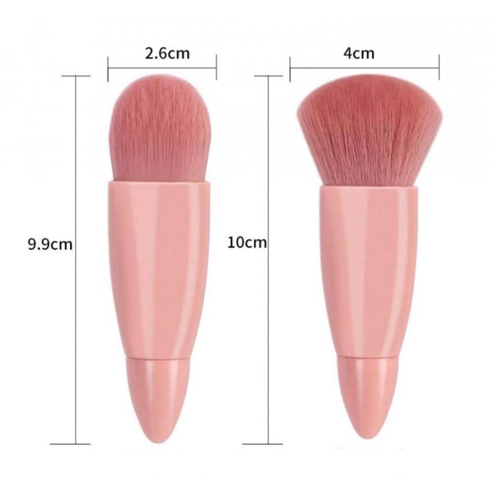 Easy-Taken Travel Makeup Brush Set, Coshine 5Pcs Mini Complete Function Cosmetic Brushes Kit (5Pcs With Mirror)