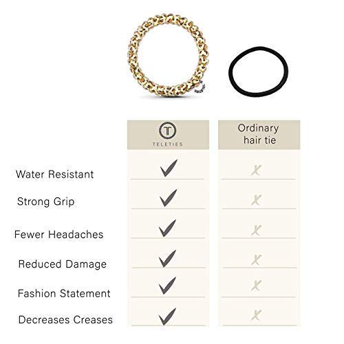 Teleties - Large Spiral Hair Coils - Ponytail Holder Hair Ties For Women - Phone Cord Hair Ties - Strong Grip, No Rip, Water Res