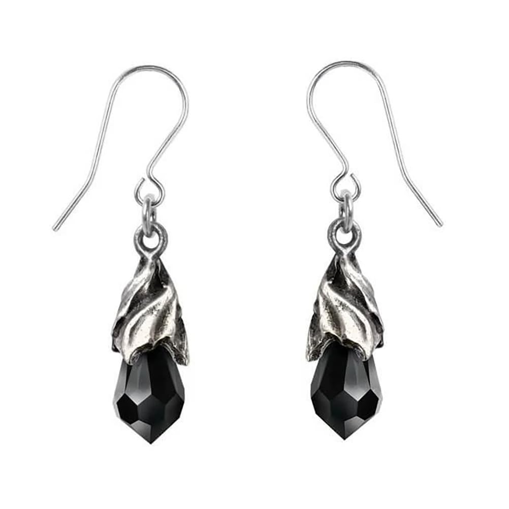 Alchemy Gothic Empyrean Tear Earrings (Black) Lightweight Fashion Women's/Girl's Ear Dangling Cuff