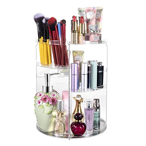 Coyaho 360 Rotating Makeup Organizer, Spinning Bathroom Organizer Countertop, Cosmetic Holder Shelf, Make Up Organizers And Stor