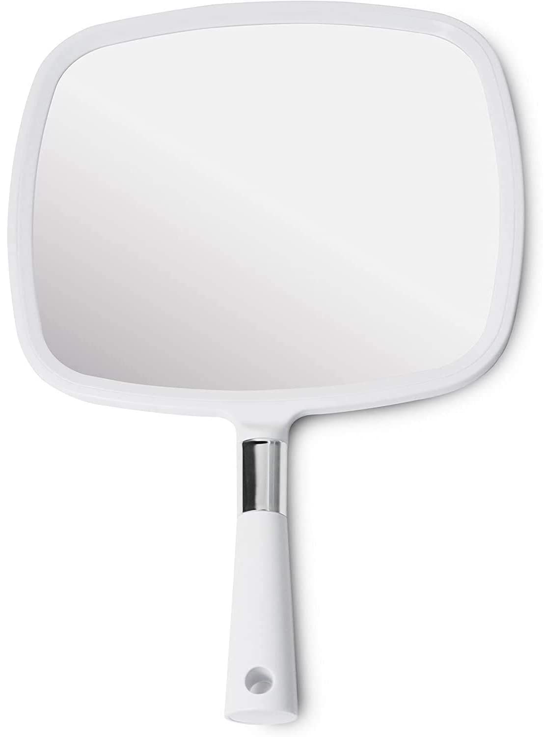 MIRRORVANAA Large Hand Held Mirror with comfy Handle for Women and Men - Personal Barber Haircut Mirror to See Back of Head - Es