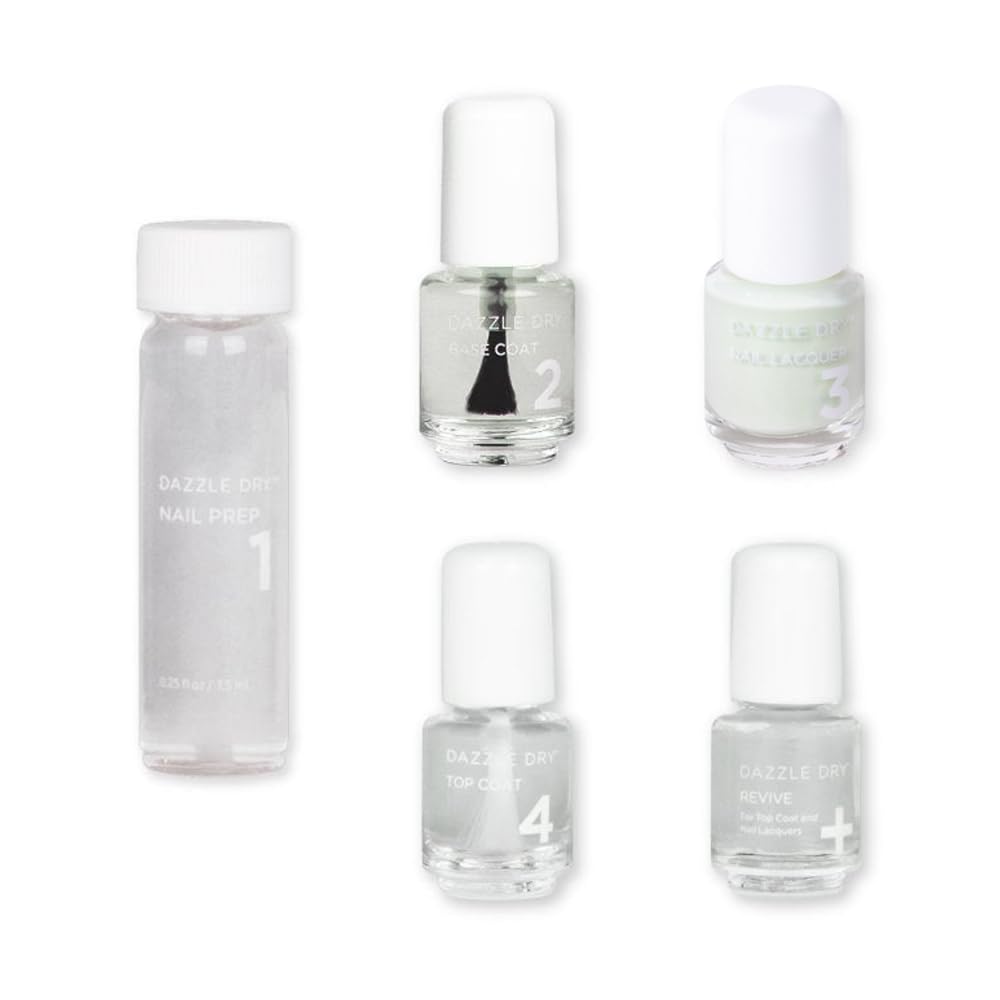 Dazzle Dry Mini Kit 4 Step System - Honeydew - A pale minty green with yellow undertones. Semi-sheer cream. (5 Piece Kit / 5 Man